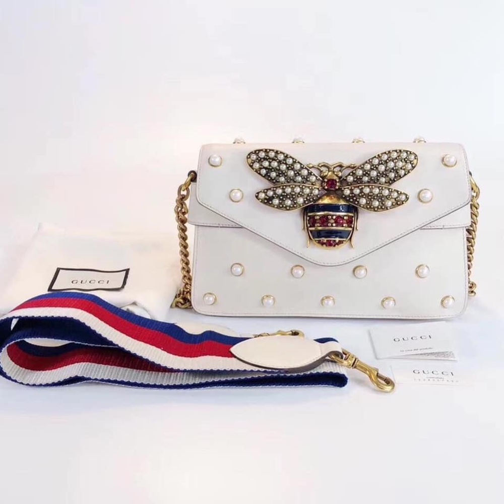 GUCCI Broadway Crossbody & Clutch White